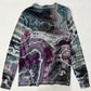 Vintage feel henley tee in amethyst geode (M)